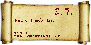 Dusek Timótea névjegykártya